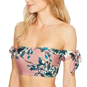 Splendid floral off the shoulder bikini top